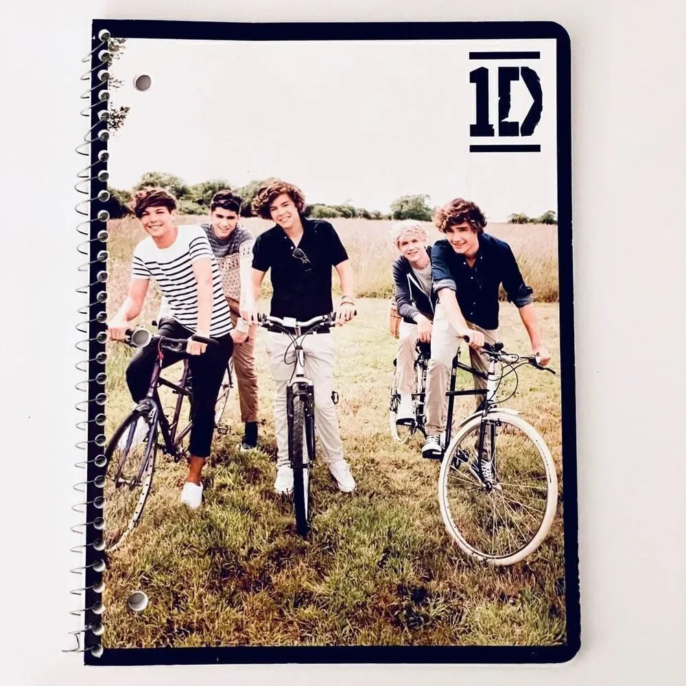 NWT Gorgeous 1D One Direction on bicycles Spiral 70 Pages Notebook